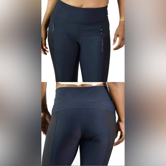 Athleta Stellar cropped black blue pants sz M, 009 - Picture 6 of 7